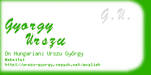 gyorgy urszu business card